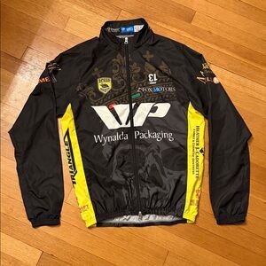 Cycling Jacket Black and Yellow Size men’s large.